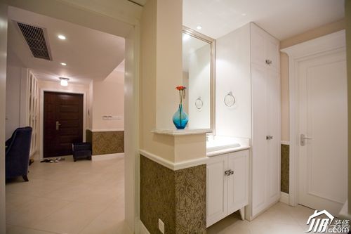 新古典风格二居室古典冷色调豪华型110平米玄关洗手台效果图