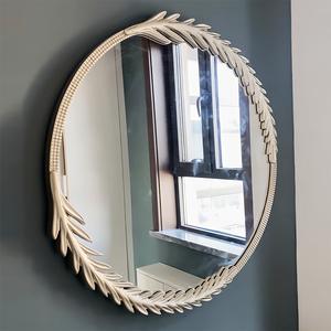 复古卫生间浴室镜子艺术挂墙法式梳妆镜轻奢化妆镜玄关壁挂装饰镜
