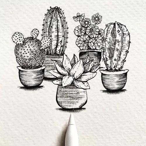 这种手绘植物超锻炼手绘的能力点线面的结合在不断丰富一束花卉或植物