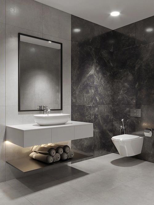 现代风卫生间优雅白浴室柜颜值超高
