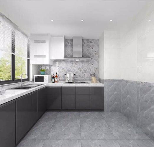 灰色浅石纹厨房墙砖300x600亮光釉面瓷片简约现代卫生间瓷砖浴室