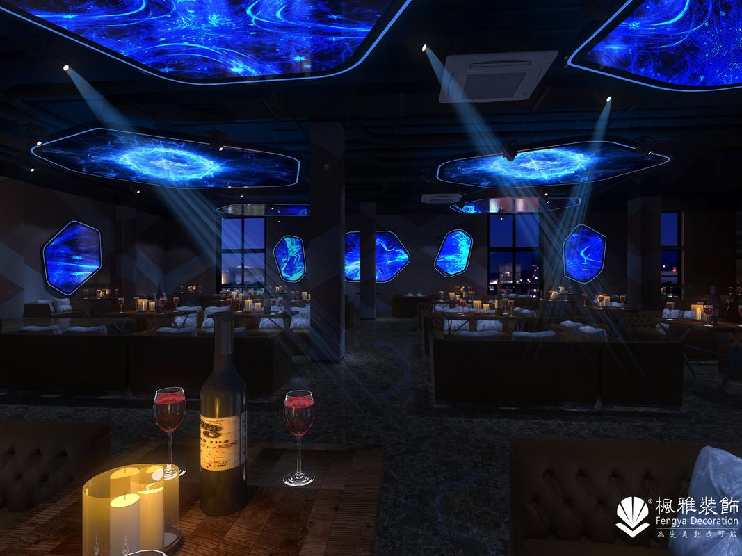 酒吧装修效果图浩瀚的宇宙有一间天蓝色的酒吧