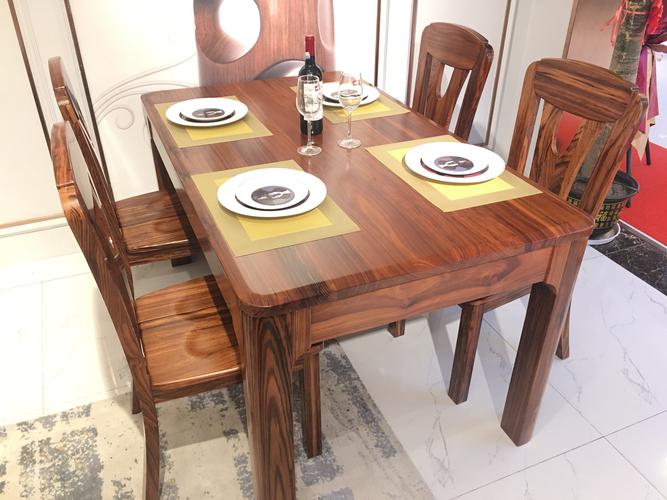 长方形餐桌乌金木高端实木家具原木现代中式简约椅子餐厅客厅艺术
