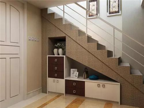 楼梯鞋柜装修效果图如何利用楼梯下的空间