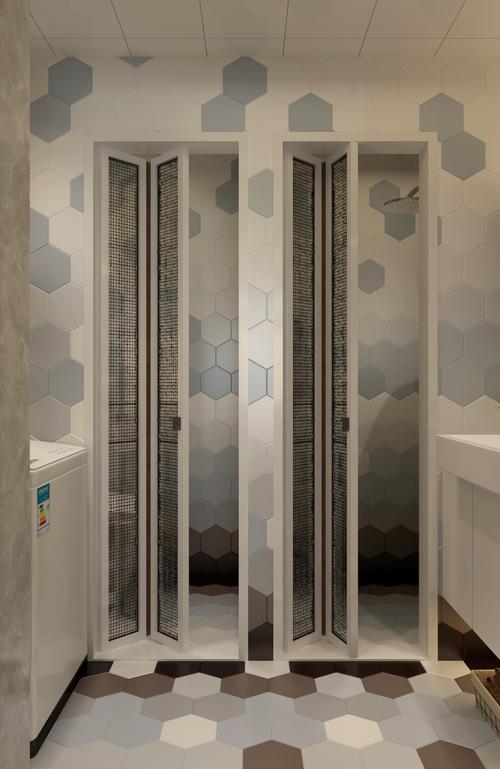 三居室现代风格家卫生间折叠门设计