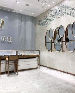 上海珠宝店室内背景墙装修设计赏析1442上海混搭风格珠宝店展示柜装修