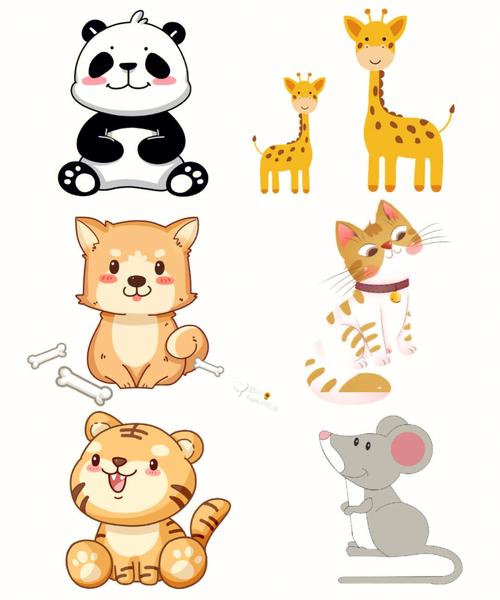 绘画素材各类可爱卡通动物合集4