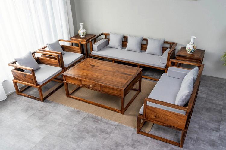 新中式奢雅简约实木沙发套装客厅现代中式家具胡桃木名称胡桃木欣怡