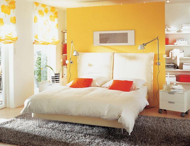 卧室黄色墙面漆效果图大全