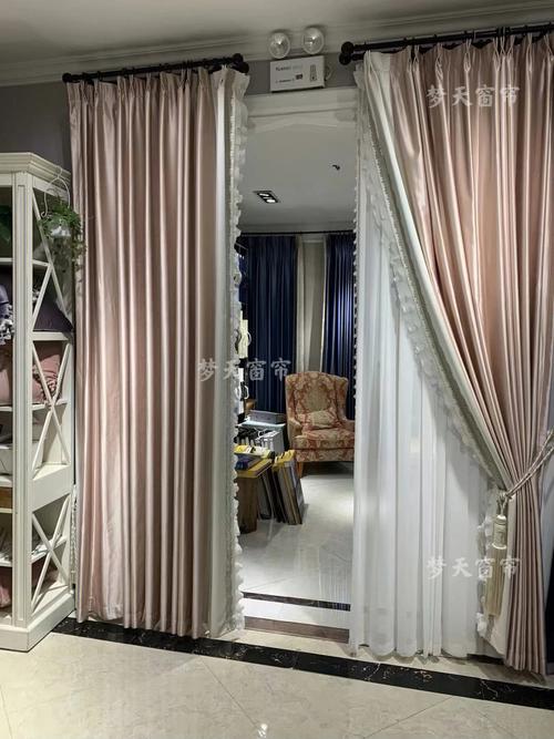 高精密窗帘粉色公主卧室轻奢现代美式窗帘