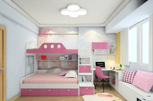 2021室内家居儿童房上下铺设计效果图