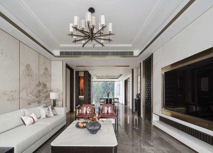 上海新中式豪宅客厅装修设计效果图