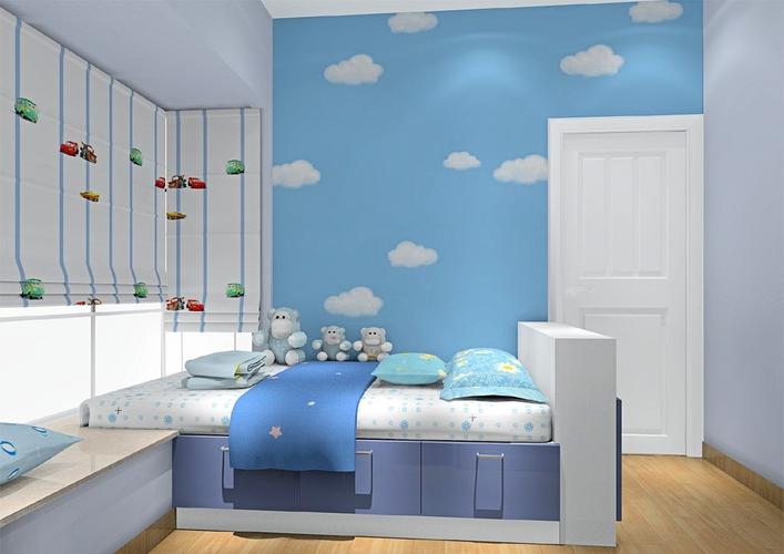 蓝色儿童房设计效果图带你遨游蓝色海洋
