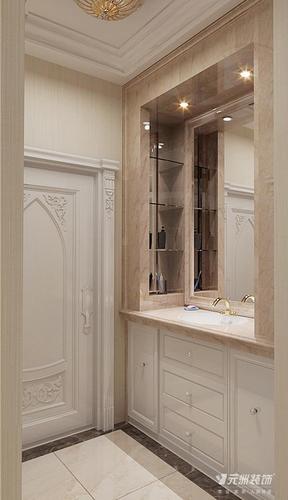 灯具面盆柜卫浴柜浴室柜174m三居室欧式风格洗手间装修效果图欧式风格
