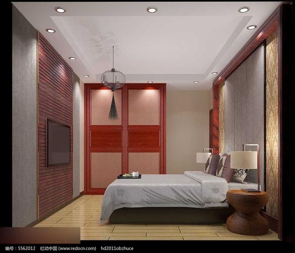 3d红调中式风格房间模型和效果图