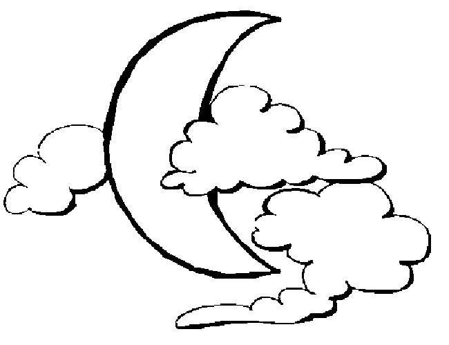 云朵月亮和云朵简笔画月亮睡在软绵绵的云朵上简笔