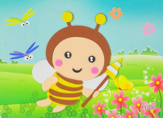eva立体贴画儿童手工制作幼儿园diy创意益智玩具粘贴纸动物小蜜蜂