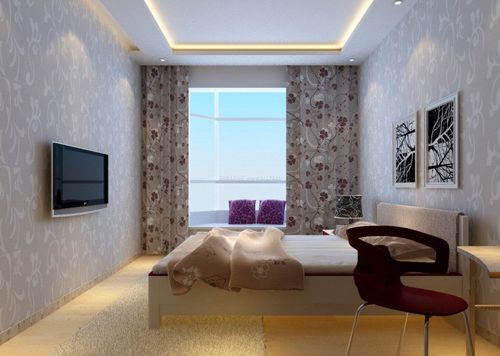 现代风格卧室墙纸室内装饰设计效果图