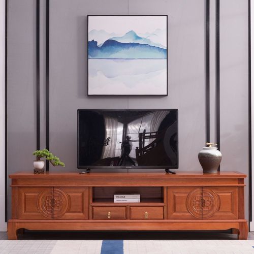 工厂印尼金花梨木电视柜中式客厅家具全实木仿古整装地柜