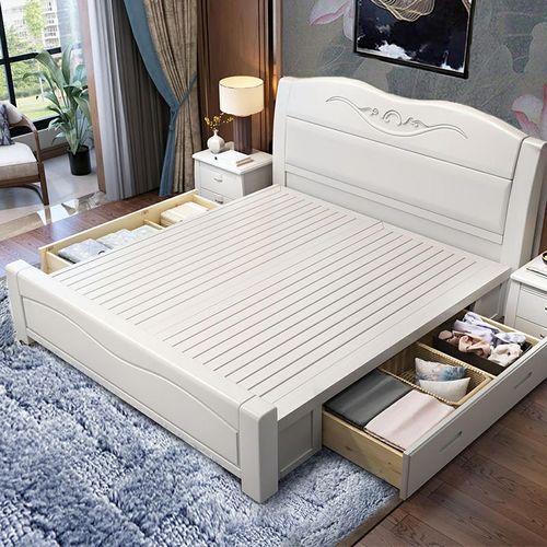 全友家居实木床双人床1.8米现代简约1.5米经济型主卧婚床新中式高