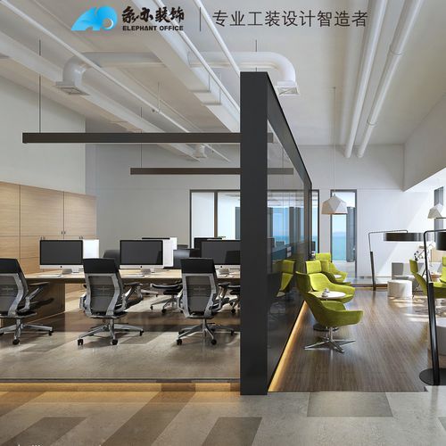 杭州办公室装修设计效果图办公楼写字楼厂房简约平面方案工装公司