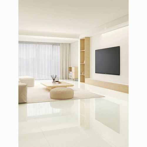 素色亮面奶白客厅地板砖现代简约7501500纯色通体大理石瓷砖