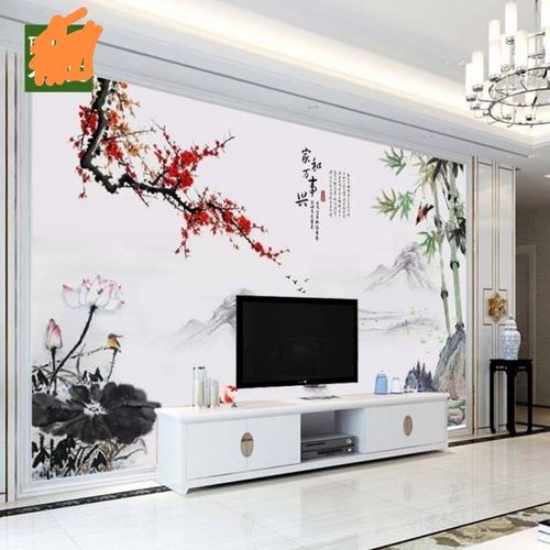 中式电视背景墙瓷砖客厅简约现代微晶石雕刻立体影视墙背景墙瓷砖