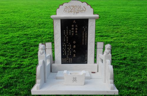 回族石雕汉白玉墓碑定做实物拍摄中国黑欧式特价大理石墓碑双人墓