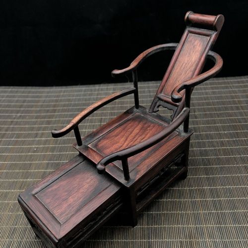 红酸枝老躺椅造型古朴别致雕工精细老木雕古董古玩木雕收藏