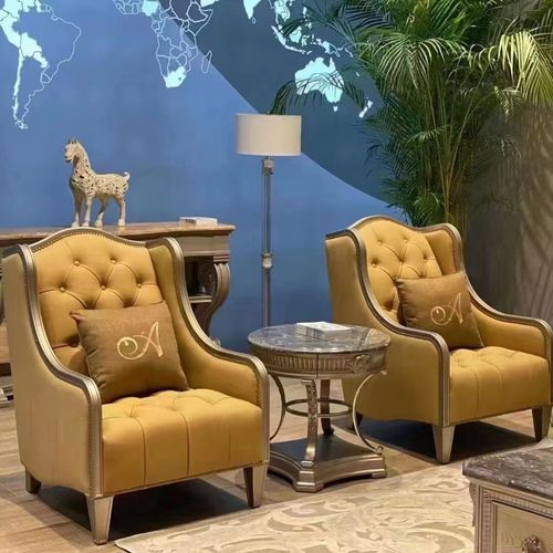法式复古实木沙发组合后现代简约筑源客厅家具美式轻奢三人沙发