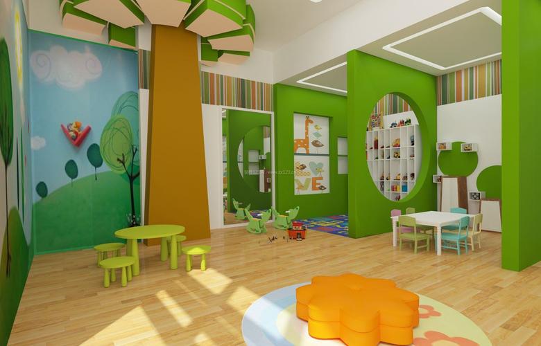 现代时尚室内装修幼儿园地板效果图