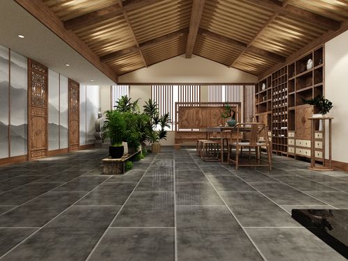 中式禅意主题风格茶室空间装修效果图