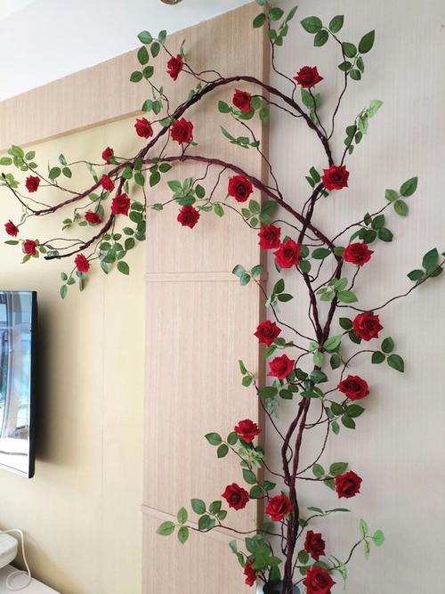 仿真花藤条花藤假花绢花金钟柳壁挂客厅空调管道墙面装饰室内植物