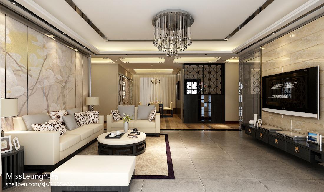 质朴182平中式四居客厅装修案例客厅中式现代客厅设计图片赏析