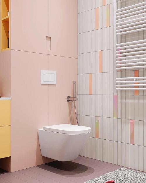 4浴室设计少女感爆棚的粉色卫生间装修