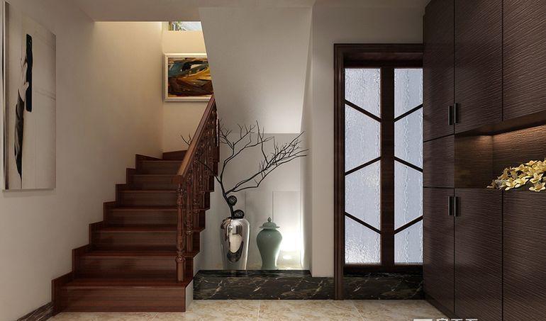 现代简约四居室玄关楼梯装修效果图欣赏