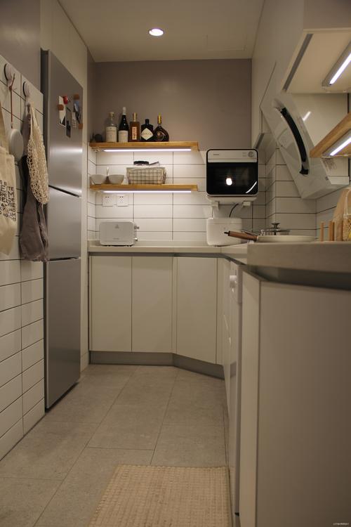 餐厅橱柜厨房北欧极简60m05一居设计图片赏析
