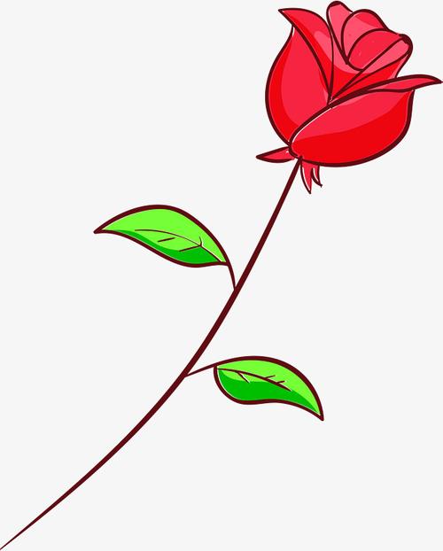 矢量图案红色卡通玫瑰花装饰图