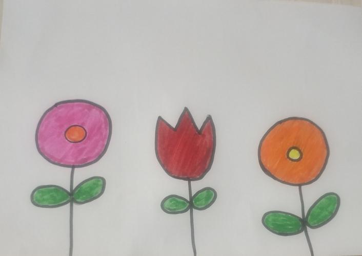 满天乐幼儿园延期不延学教育活动美术绘画《漂亮的花朵