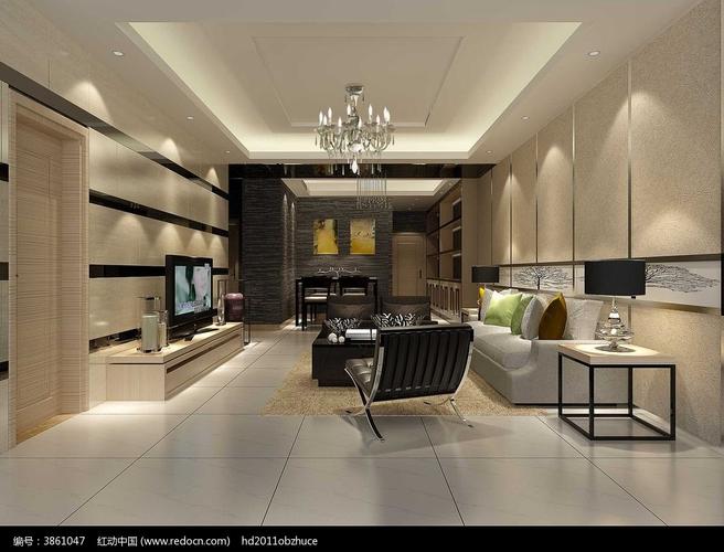 3d灰色简约客厅模型和效果图