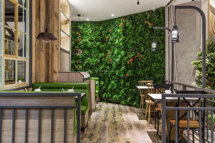餐饮会所植物墙装修设计图装信通网效果图