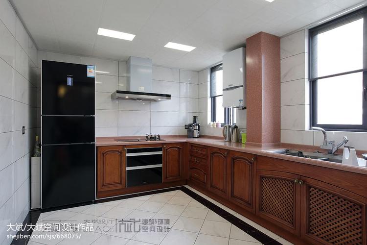 中式厨房整体橱柜效果图