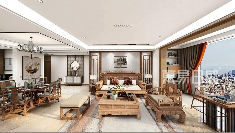 中式客厅装修效果图这是东易日盛的一款178平米的装修案例采用了新