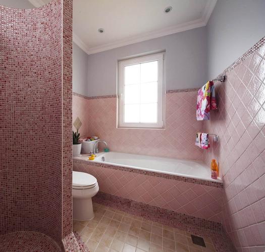 粉色卫生间的瓷砖设计设计图片赏析