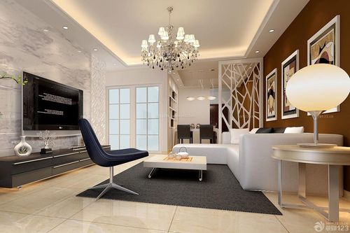 现代风格三室一厅客厅装修效果图大全2021图片