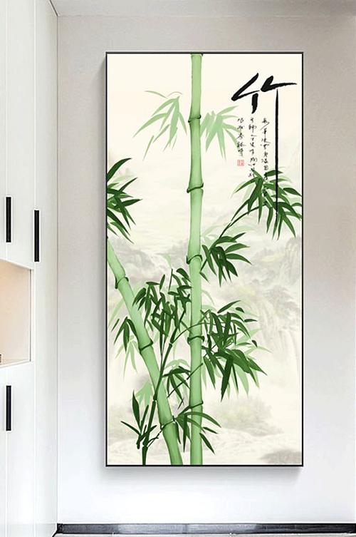 新中式竹子玄关装饰画