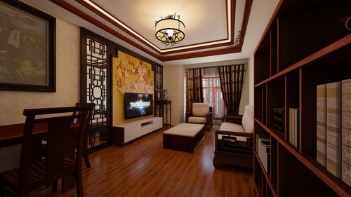 客厅顶面用实木线条来修饰整体布局能够更好的搭配起来与墙面造型