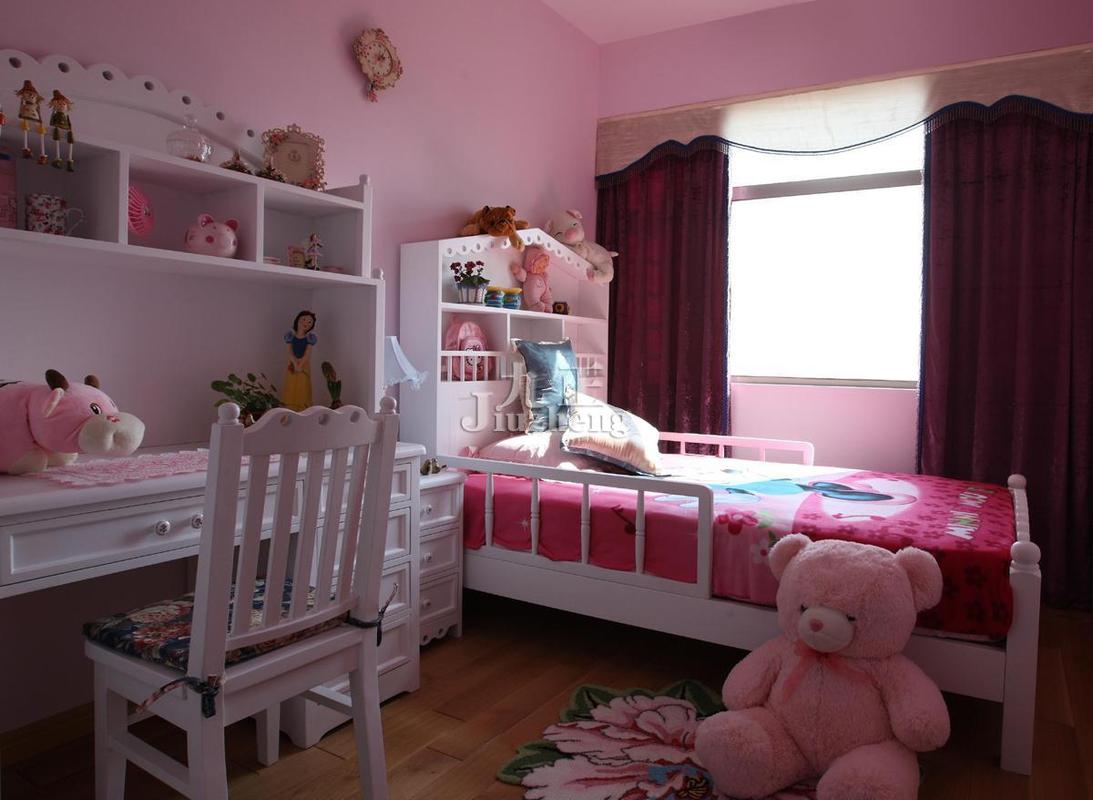 2017女孩双人房卧室装修效果图二胎政策儿童双人卧室用品布置装修效果