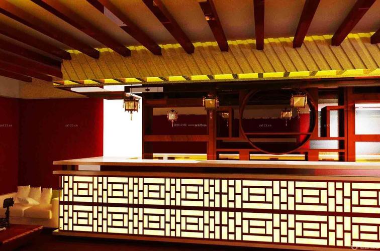 小型酒店吧台中式风格装修效果图