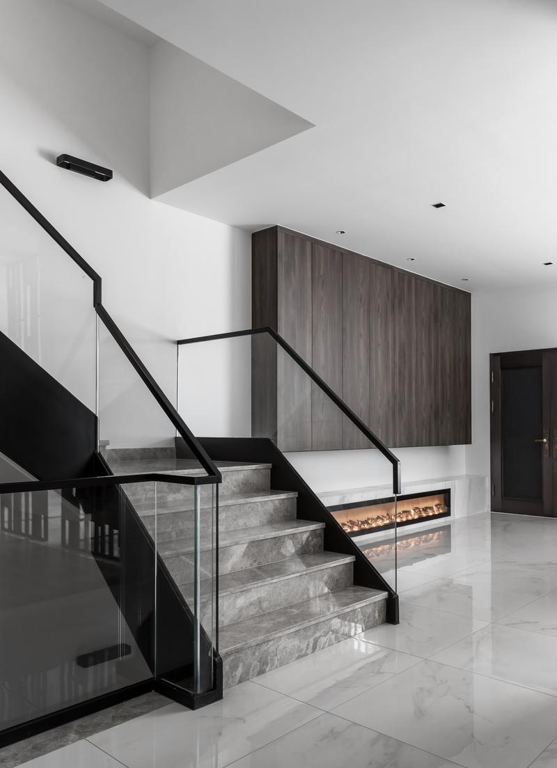 楼梯装修效果图大户型简约现代风格楼梯装修效果图现代简约风格别墅楼